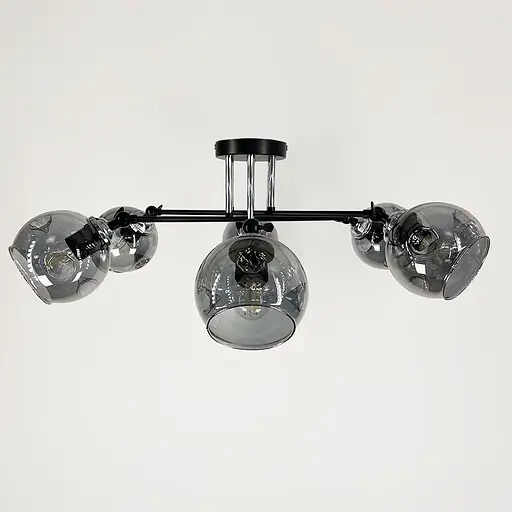 Світильник у чорному корпусі на 6 графітових плафонів | Арт. 51810/6 CH+BK+GR | Line F - фото 2