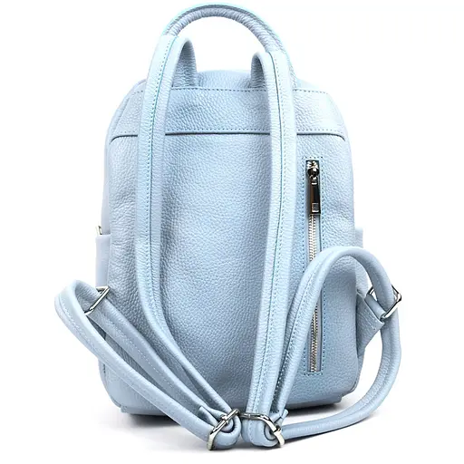 Кожаный женский рюкзак голубой VIRGINIA CONTI 23х30х10 см sum0028640 - фото 2