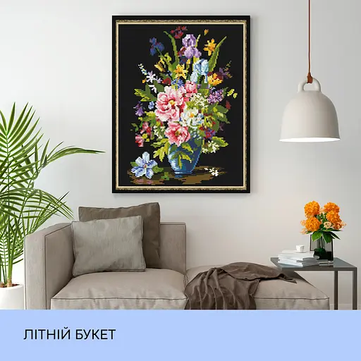 Набір з алмазною мозаїкою "Літній букет", 40*50 см, IDEA2-CK2424 - фото 3