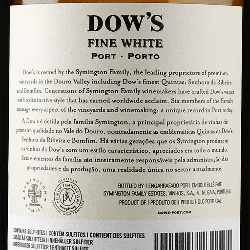 Портвейн Symington Family Estates Dow's Fine White DO, белое, сладкое, 19%, 0,75 л (8000009452678) - фото 3