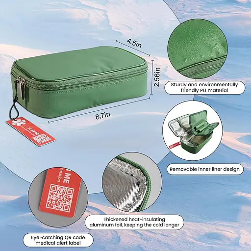 Диабетический изолированный органайзер для медикаментов 1-WHEAT Insulin Cooler Travel Case - фото 3