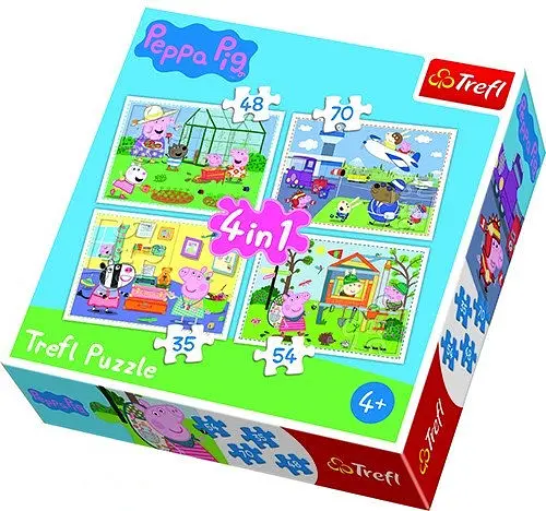 Набір Пазли - (4в1) - "Спогади за канікули" / Свинка Пепа - фото 1