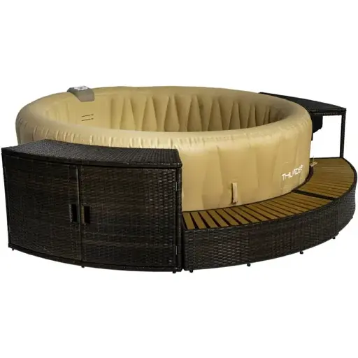 Джакузи-SPA надувная Thunder LATTE 6-местная коричневая мебель из ротанга 4 шт (LATTE-HALF-BROWN) - фото 1