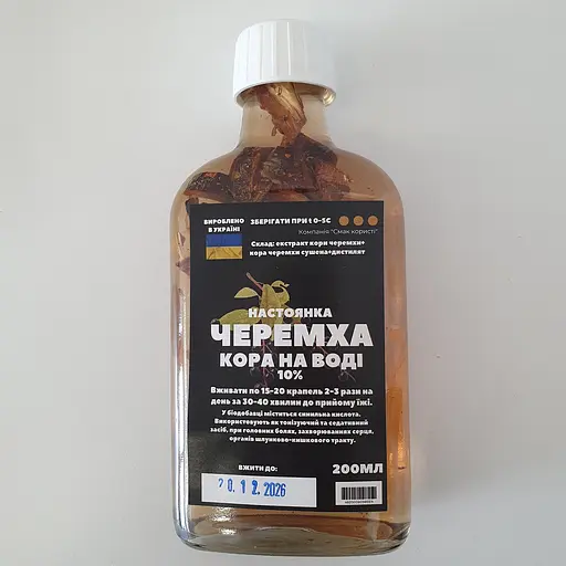 Водна настоянка на корі черемхи 200 мл - фото 1