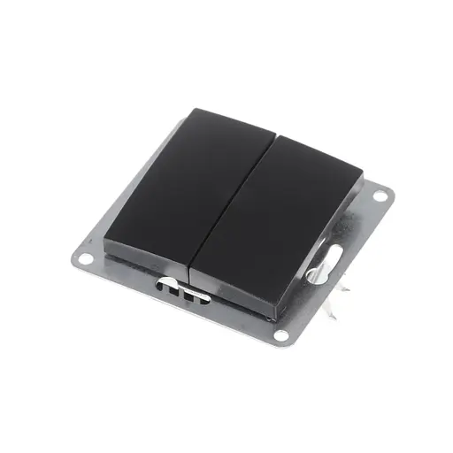 Выключатель Brille двухклавишный черный NB-2V2 bk - фото 3