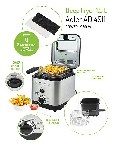 Фритюрница Adler AD 4911 1.5 L - фото 5
