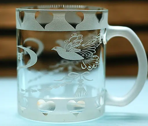 Чашка скляна 320 мл Ти і Я з голубами  кружка для закоханих  Подарунок на весілля річницю для коханих - фото 5