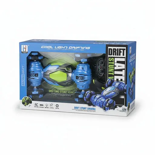 Радиоуправляемая трюковая машина MK 732 A-01, роликовые колеса, аккумулятор 3.7V, пульт, вращение на 360°, с подсветкой, Зеленая - фото 2