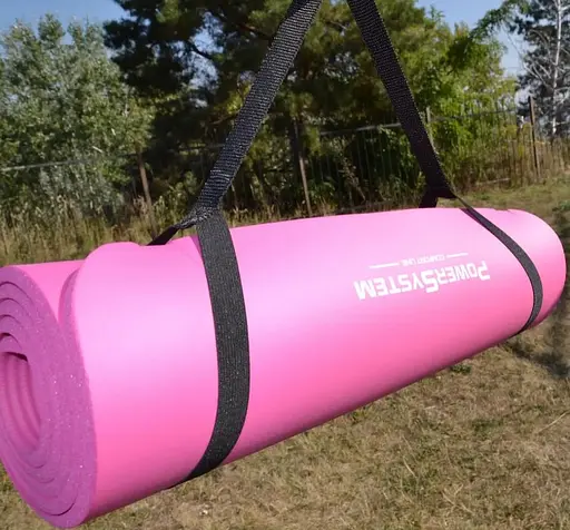 Коврик для йоги и фитнеса Power System PS-4017 NBR Fitness Yoga Mat Plus Pink (180х61х1) (PS-4017_Pink) - фото 7