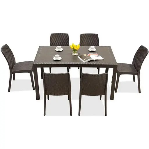 Стол для сада пластиковый Bica Houston коричневый - фото 5