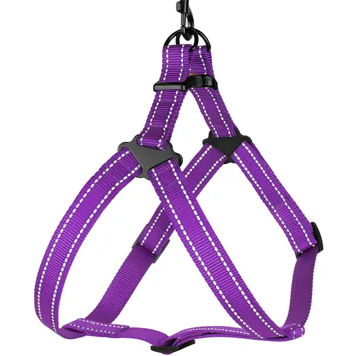 Шлея для собак Barksi Active світловідбивна (обхват грудей 58-71 см ширина 2.5 см) фіолетова - фото 1