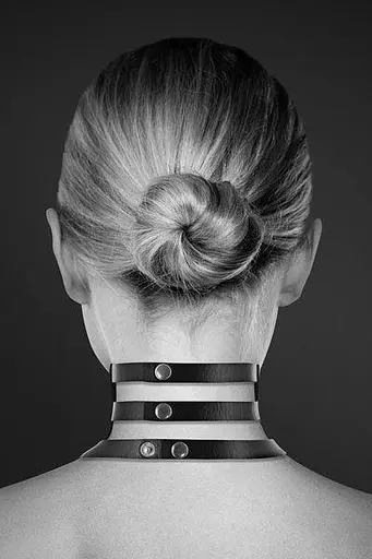 Чокер тройной с кольцом для поводка Bijoux Pour Toi - FETISH, экокожа - фото 2
