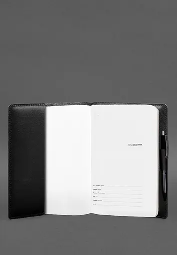 Кожаный блокнот А5 (софт-бук) 9.3 черный краст - фото 3