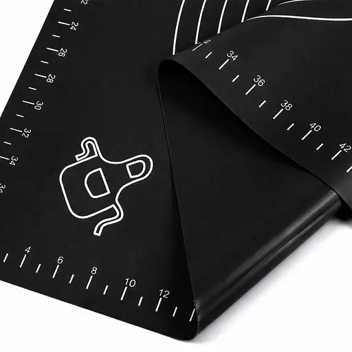 Силиконовый кондитерский коврик для раскатки теста 45х64 см Черный 88292 - фото 9