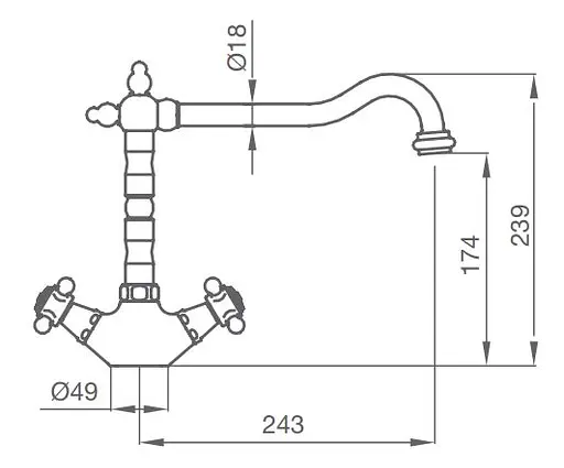Смеситель для кухни GRB Kitchens 235700 Хром - фото 2