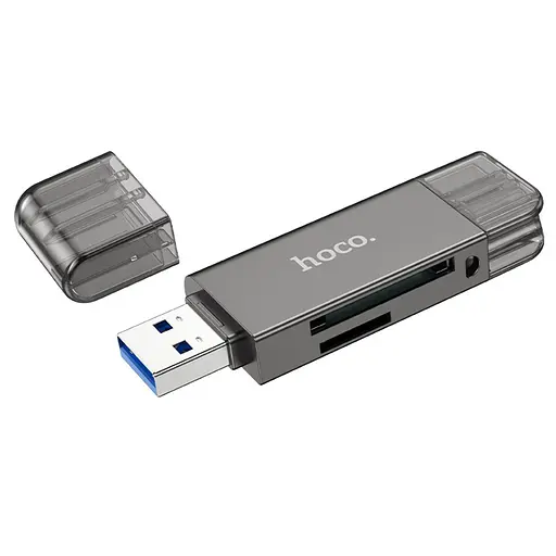 Адаптер перехідник Hoco HB39 USB/Type-C 3.0 сірий - фото 6