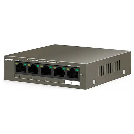 Коммутатор Tenda TEG1105P-4-63W 4xGE PoE, 1xGE Uplink (TEG1105P-4-63W) - фото 1