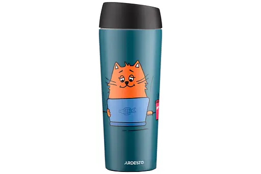 Термокухоль Ardesto Coffee time Red Cat 450 мл Синій AR2645CG - фото 1