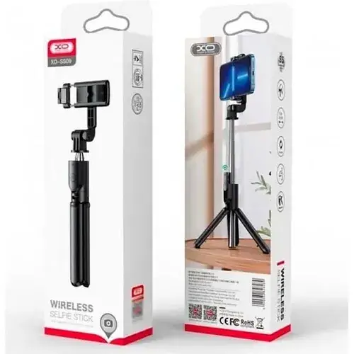 Трипод монопод XO SS09 Multifunctional remote control selfie-stick штатив для селфі з пультом чорний (6920680828289) - фото 6