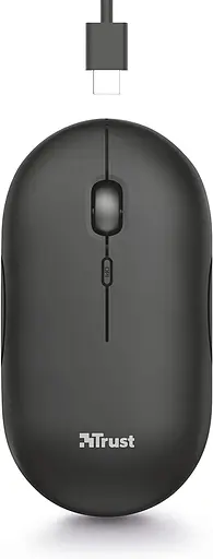 Trust Миша Puck Rechargeable Ultra-Thin BT WL Silent Black - фото 4