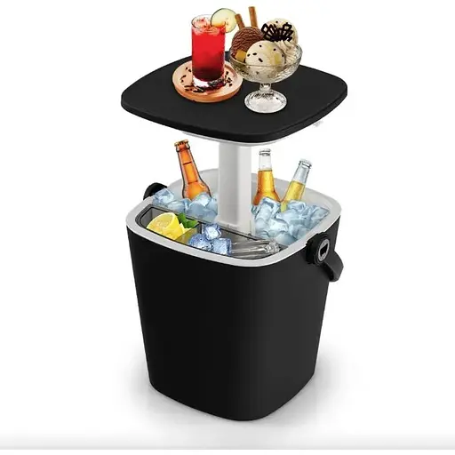 Стіл-холодильник Costway Gobar 3-в-1 з підйомною кришкою 15L чорний - фото 2