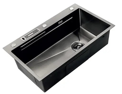 Кухонная мойка Mixxus Premium MH7545-SET-05 Nano-Black MX9632, Графит - фото 4