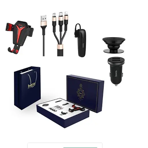 Набор в машину Hoco VIP Royal беспроводная гарнитура азу держатель - фото 2