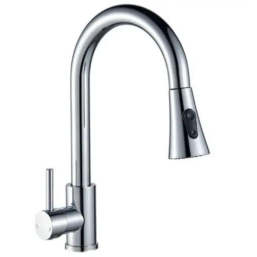 Смеситель для кухни с выдвижным изливом Champion Neo-014 хром нержавеющая сталь CH6539 Нержавеющая сталь - фото 1