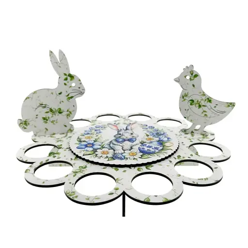 Великодня підставка біла на 12 яєць  - фото 1