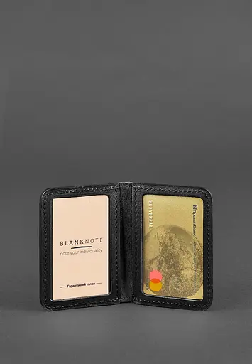 Кожаная обложка для ID-паспорта и водительского заседания 4.1 черная с гербом - фото 4