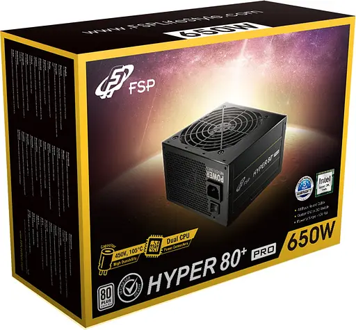 Блок живлення FSP Hyper 80+ PRO 650W 80+ (H3-650) - фото 2