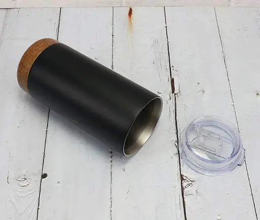 Склянка з корковим дном 480 мл Black із нержавіючої сталі з подвійними стінками - фото 10