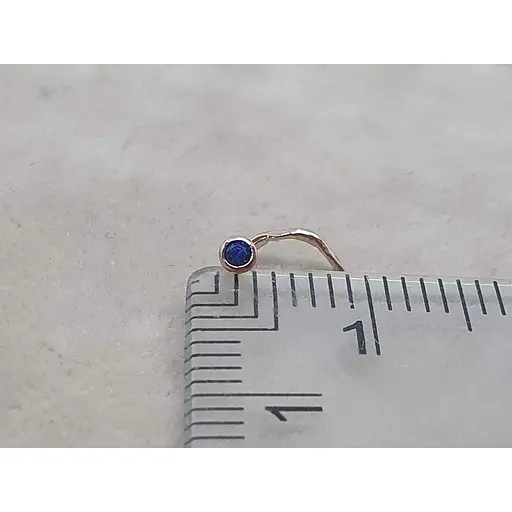 Золота сережка-пірсинг Dear в ніс Dear з фіанітом. 1024.1 Синій (темний) - фото 4