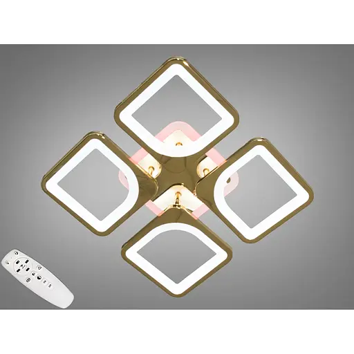 Стельова люстра Romin з диммером та LED підсвічуванням колір золото 80W - фото 1