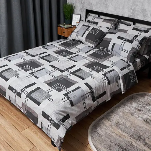 Комплект постельного белья Moon&Star Бязь Gold Люкс Modern Vision King Size 220x240 наволочки 4х70х70 - фото 1