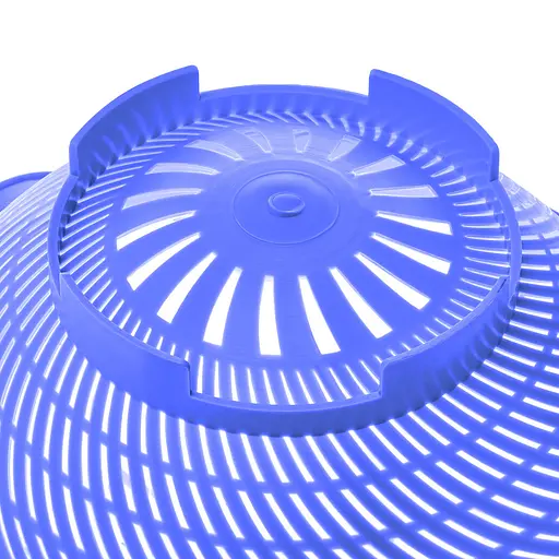 Дуршлаг пластиковый с ручкой 36х22.5 см, Kitchette Синий 84402 - фото 3