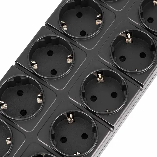 Удлинитель-фильтр сетевой 2E 10xТип F, 3x1.5 мм2, 16A, с защитой от перенапряжения, 3xUSB-A, 1xUSB-C, 3 м, черный - фото 3