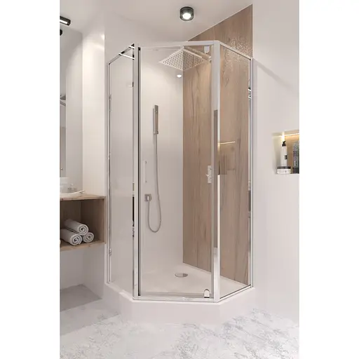 Душевая кабина Qtap Leo CRM10995-AC6 90x90 см, стекло Clear, CalcLess, 6 мм без поддона, Хром, Универсальная, прозрачная - фото 8