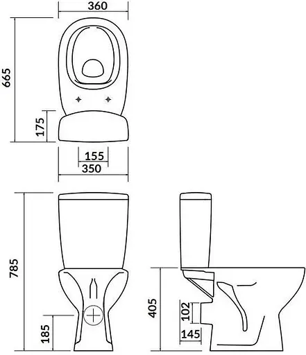 Унітаз-компакт Cersanit Arteco 616 CleanOn 011 3/5 л з дюропластовим сидінням SoftClose+QuickRelease 30412 - фото 4