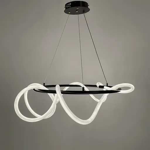 Кольцевая черная люстра с гибкой LED лентой Ø105 см (кольцо 80 см) | Ст. Y 410-800 BK | Line F - фото 5