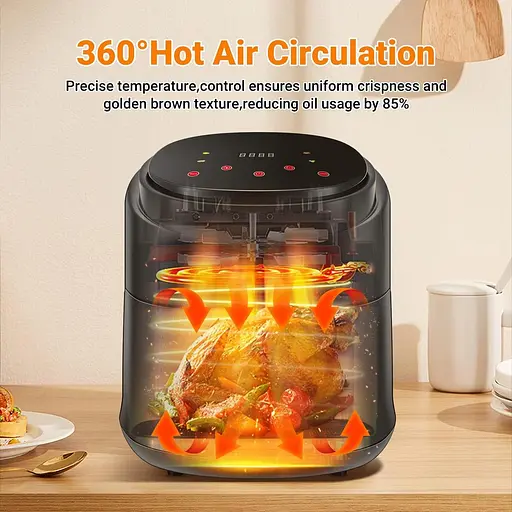 Мультипіч Air Silver Crest 8 л безмасляна XXL Air Fryer потужністю 2400 Вт із технологією Rapid Air - фото 4