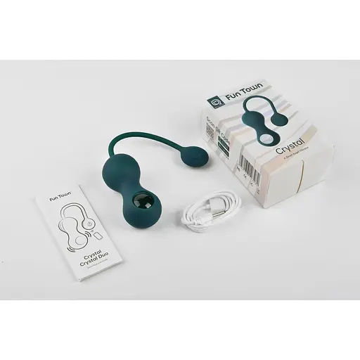 Вагинальные смарт-шарики с вибрацией Fun Town Crystal - фото 5