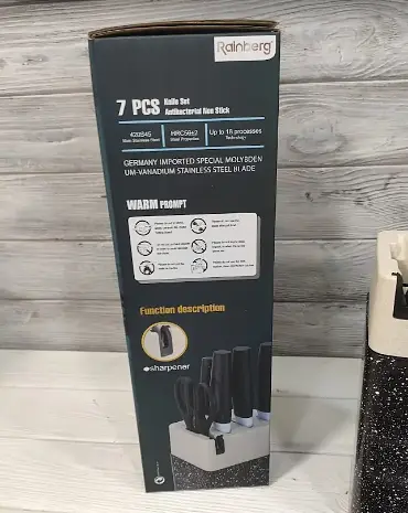 Набор ножей для кухни с подставкой Rainberg RB-8808 кухонные ножи и подставки белый с розовым - фото 4