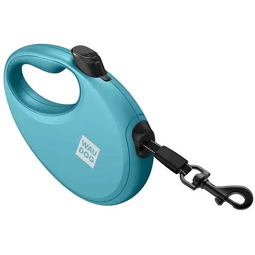 Повідець-рулетка для собак Waudog R-leash з контейнером для пакетів, світловідбивна стрічка, M, до 20 кг, 5 м, блакитний - фото 4