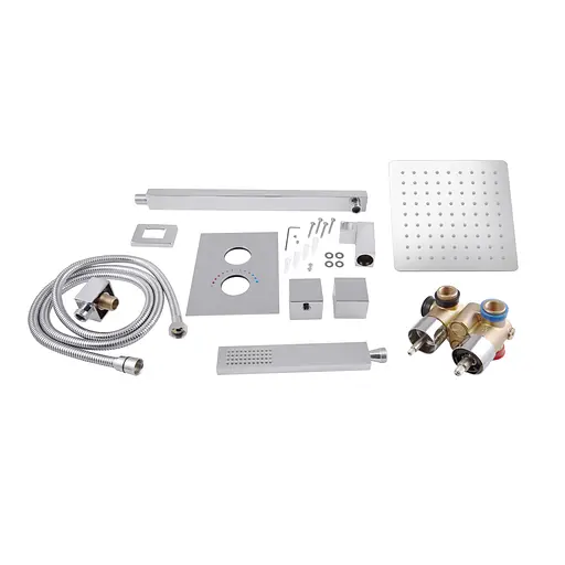 Душова система прихованого монтажу Qtap Aquarius термостатична на два споживача QTAQA65T103NGC Chrome, Хром - фото 9