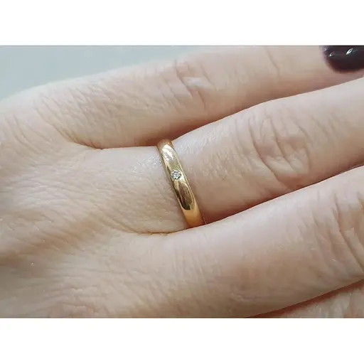 Обручка Qvaliz золота з діамантом. Б/А - фото 2