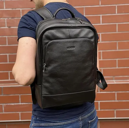 Мужской кожаный рюкзак Newery 12х30х42 см acs0026375 - фото 2