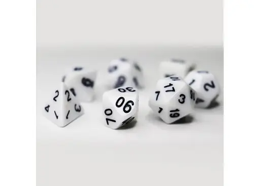 Набір кубиків Opaque 7 Dice Set - White , 7 шт. (g7dopaq07) - фото 2