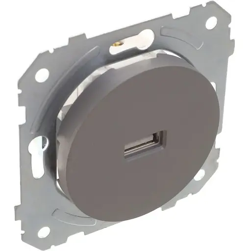 Розетка Brille сіра WB-1USB Grey (42-290)