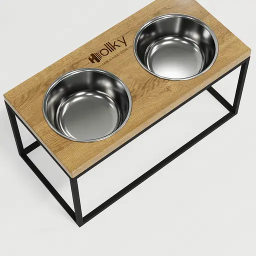 Hollky Base L — миски на підставці для середніх і великих собак (2 × 0,95 л, висота 20 см) - фото 7